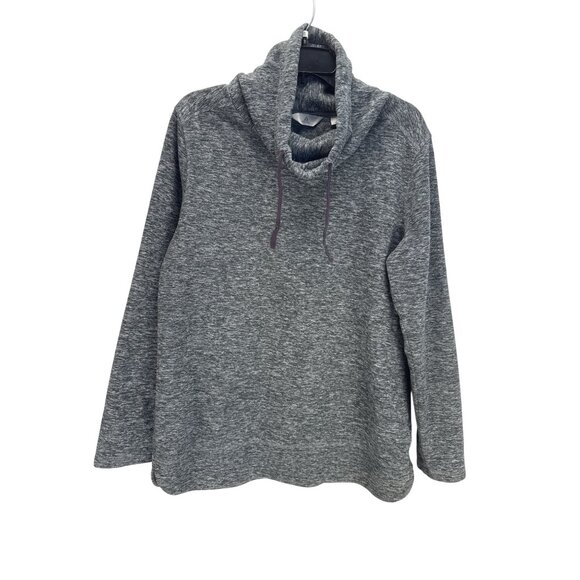 Ascend Gray Cowl Neck Pullover Sweater Fleece Large Women’s Top - Picture 1 of 7